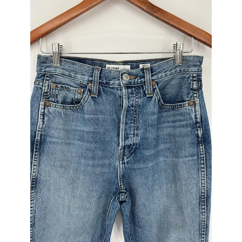 RE/DONE Originals Double Needle Crop Jean In Trucker Wash Size 28